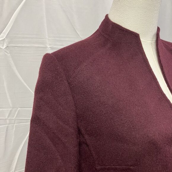 Anne Klein Wool Blend Studded Blazer Jacket Coat Sz PS Maroon‎ Classic Career - Picture 7 of 15